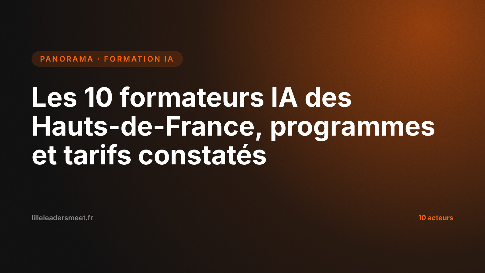 Top 10 des formateurs en IA à Lille et dans les Hauts-de-France
